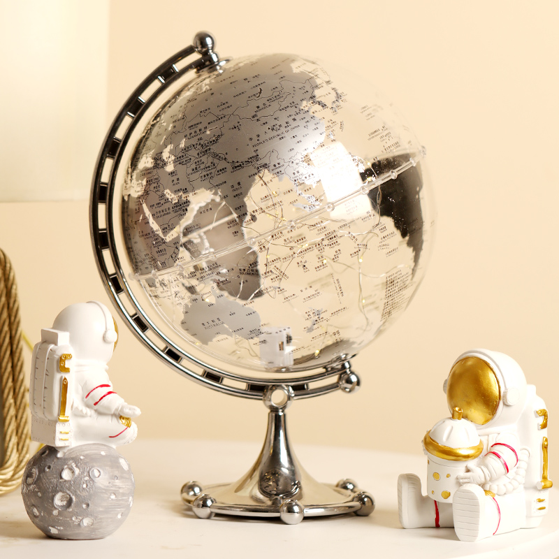 轻奢高档透明地球仪酒柜摆件客厅电视柜办公室创意桌面家居装饰品