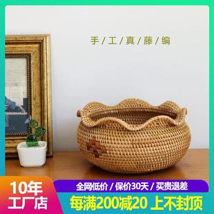 越南藤編干果零食收納籃沱茶盒雞蛋筐水果籃收納筐福袋筐創(chuàng)意北歐