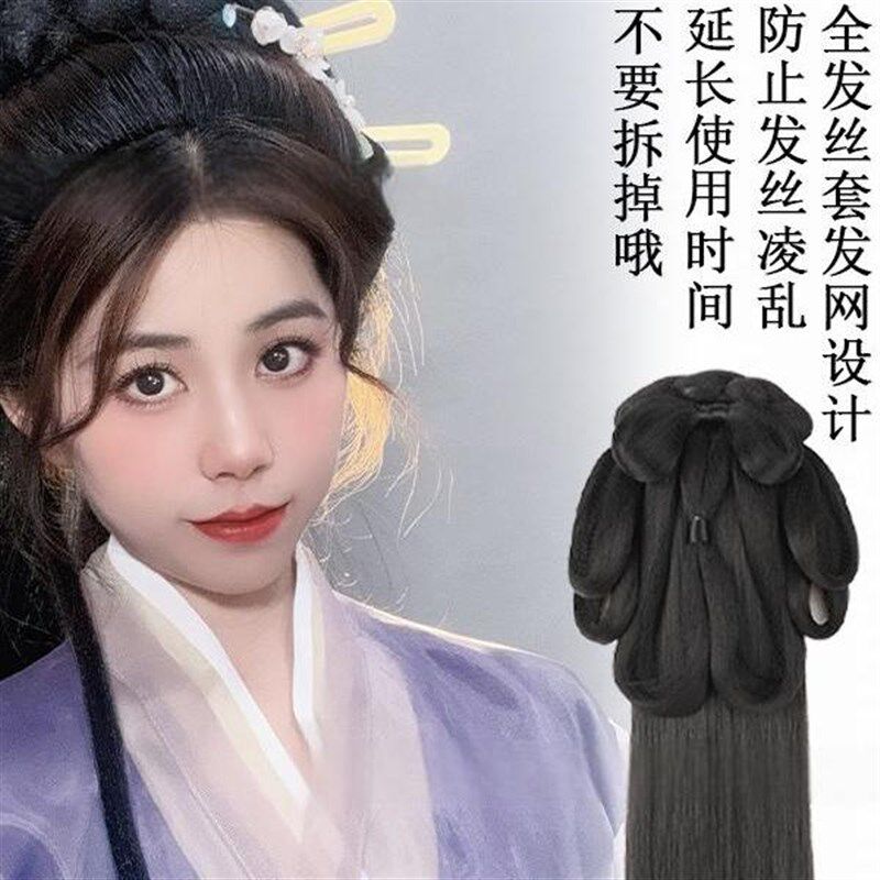 古风后压发髻盘发清冷风古装战国袍发包魏晋风汉服假发头饰一体式