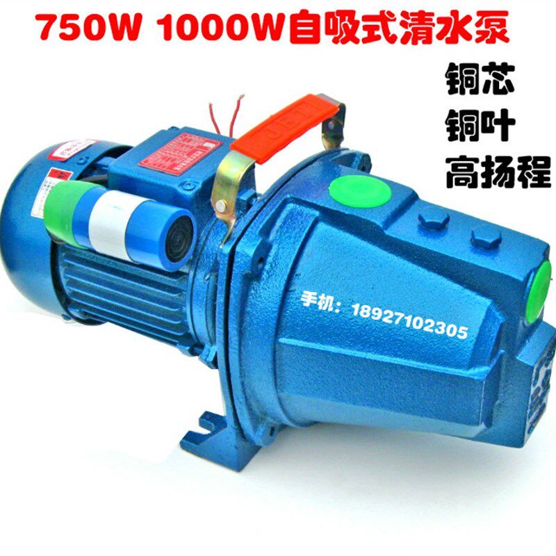家用清水泵750W1000W深吸式抽水机高扬程自吸泵抽水泵铜芯铜叶