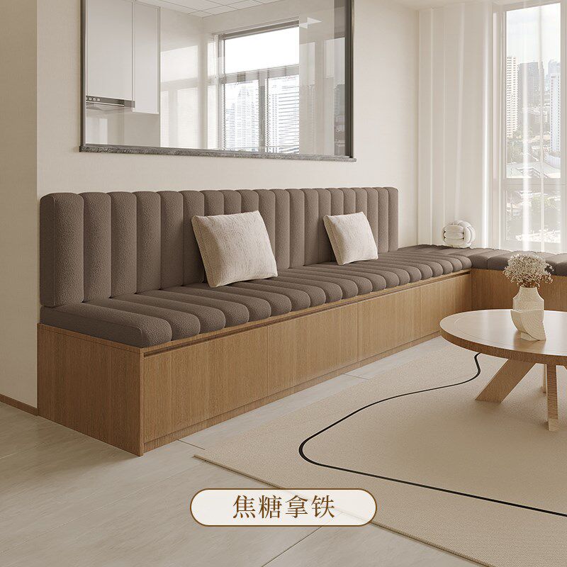 咖啡厅防水卡座垫坐垫靠背软包一体餐厅玄关座垫换鞋凳长条凳定制