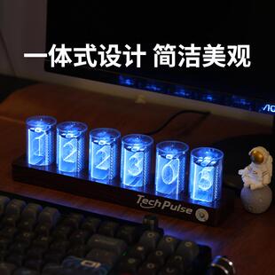 拟辉光管时钟led灯电竞电脑搭桌面科技rgb摆件套电子diy数字创意