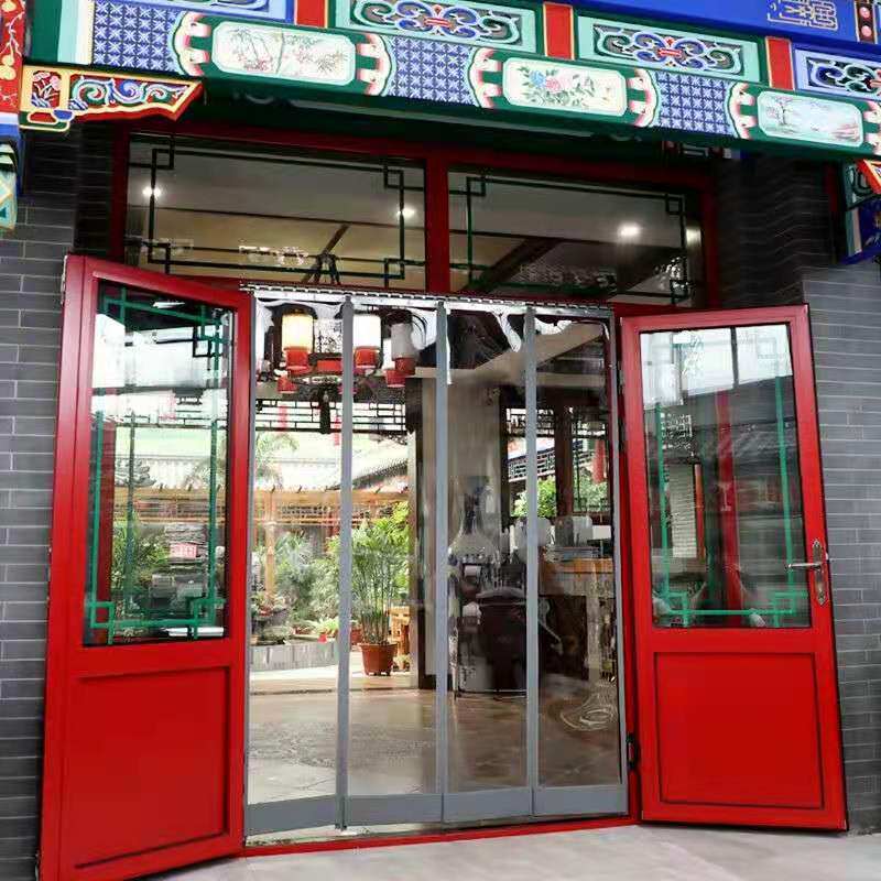 自吸门帘磁吸铁石饭店铺面商用超市防蚊门市餐厅夏天空调隔断帘软