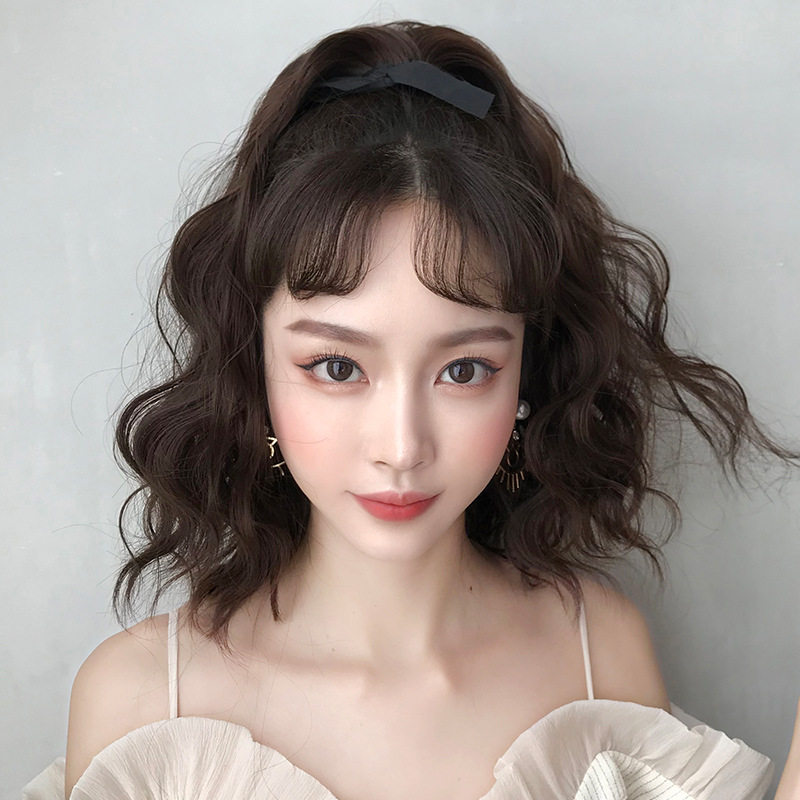 假发马尾逼真绑带式女生羊毛卷隐形自然低马尾假辫子中长卷发