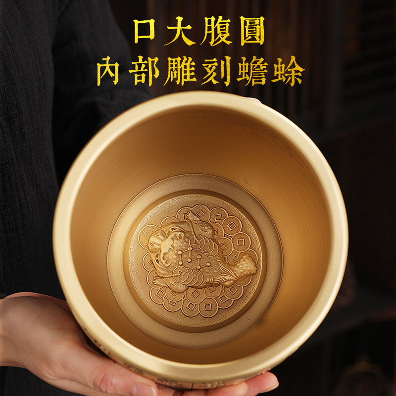 纯铜八方聚财黄铜米缸百福铜缸聚宝盆摆件客厅家具装饰存钱罐