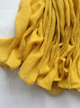 春秋冬长款棉麻围巾女士披肩两用姜黄色百搭文艺学生纯色韩版丝巾