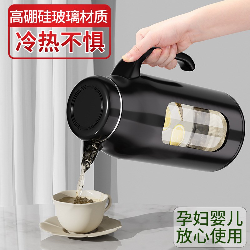 凉水壶玻璃耐高温家用高硼硅冷水壶加厚水杯冷泡壶饭店餐厅果汁壶
