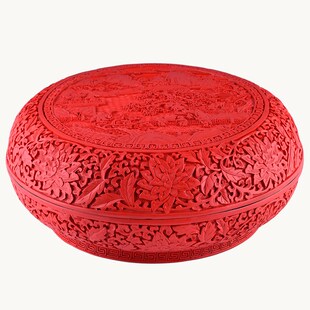 剔红雕漆干果盒糖果盒扬州漆器大号捧盒喜庆结婚首饰盒礼物摆件