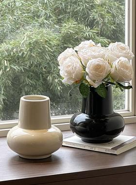 轻奢陶瓷花瓶摆件客厅插花玫瑰假花彷真花摆设玄关桌面装饰摆设