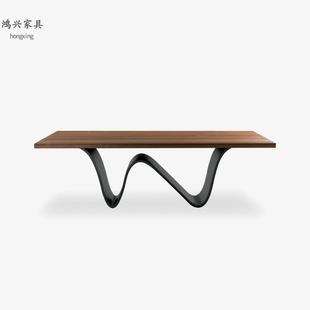 北美黑胡桃Riv1920餐桌饭桌北欧全实木餐厅桌原木书桌简约长方形