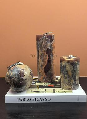 中古风复古风纯手工蜡烛DIY样板间售楼处高端手工蜡烛装饰品摆设