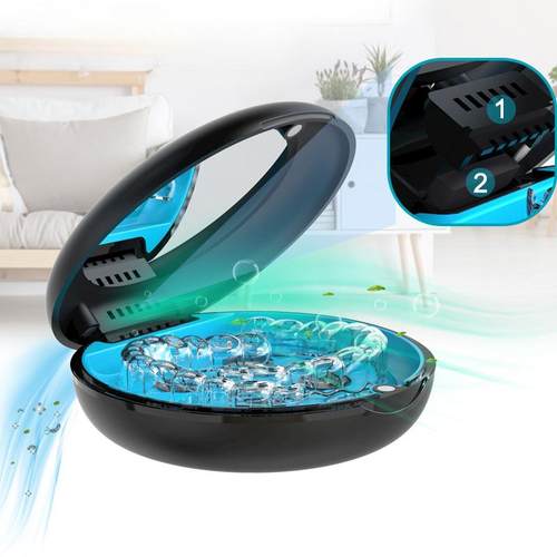 隐形牙套收纳盒紫外线消毒适美牙套盒便携除菌保持器牙套盒带镜