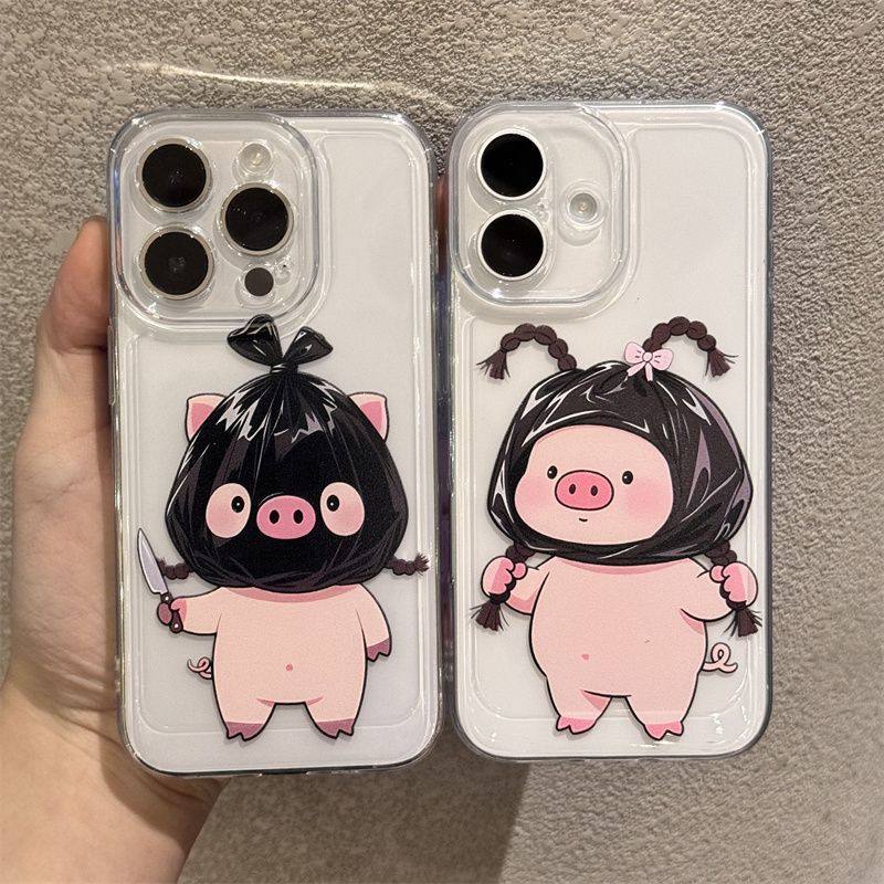 情侣小猪男女苹果华为小米手机壳
