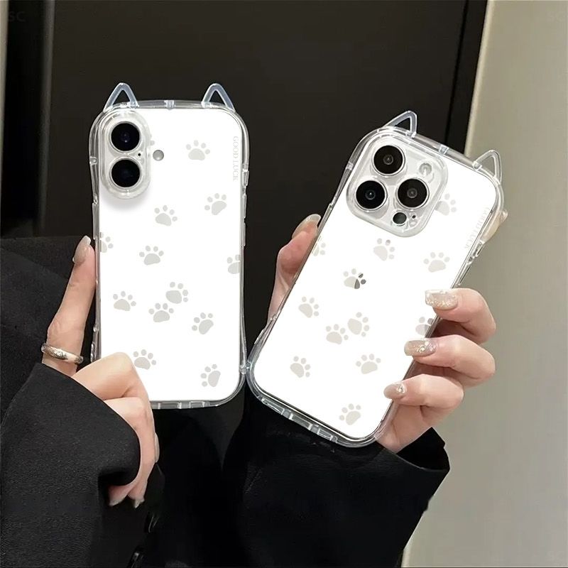 镂空猫爪爪印苹果华为小米手机壳