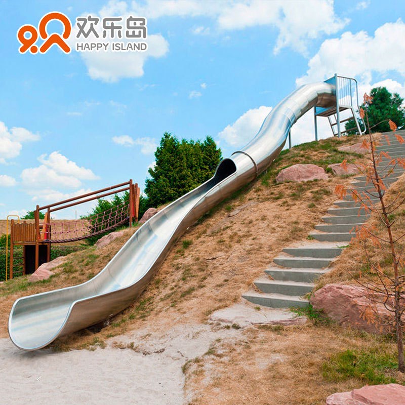 304不锈钢钻洞户外平板滑梯小区攀爬网钻洞隧道幼儿园公园拓展