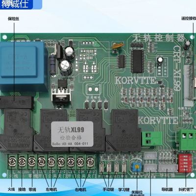通用型双电机无轨伸缩门电动门控制器主板自动门控制器大门遥控器