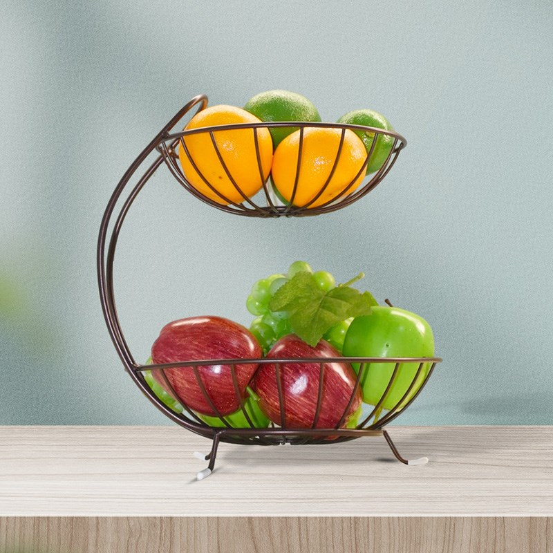 双层水果篮家用客厅茶几创意果盘现代简约两层欧式收纳云