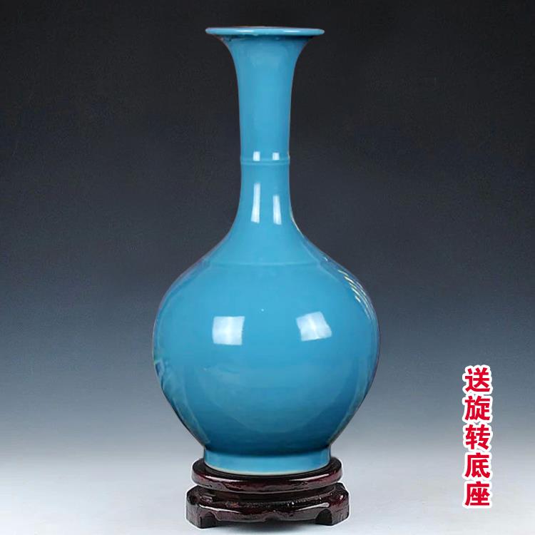 包邮 景德镇陶瓷器 颜色釉粉红花瓶 现代时尚家居装饰工艺品摆设