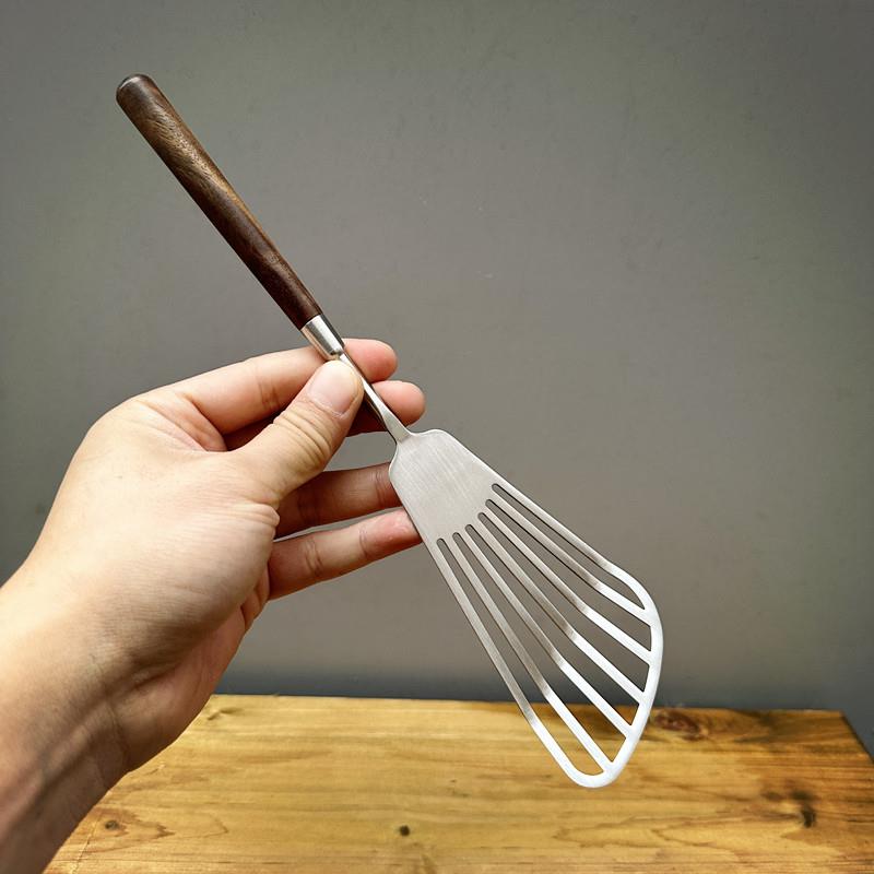 胡桃木炒菜铲子不锈钢铲子不粘锅耐高温锅铲家用炒菜煎饼蝴蝶铲