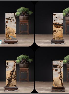 内有多款国画石草花石小方柱印章17.5*6*6CM四方来财家居风水摆件