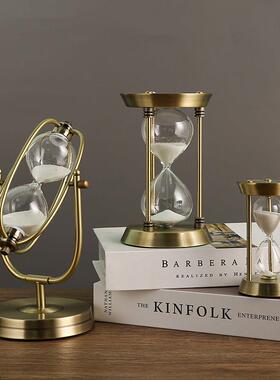 轻奢沙漏摆件计时器办公室桌面现代客厅电视柜书柜创意家居装饰品