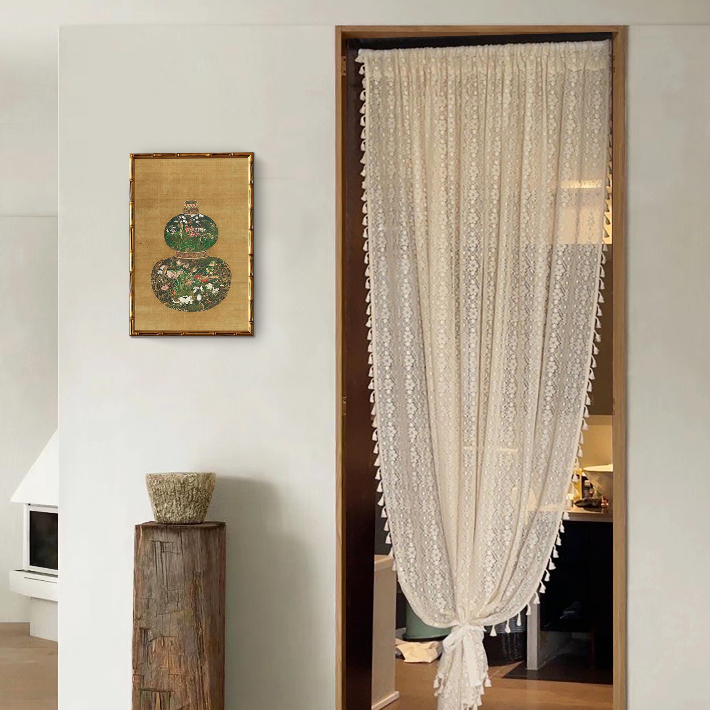 ins风门帘隔断帘蕾丝窗帘纱帘卧室厨房卫生间法式遮挡帘半帘短帘