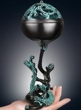 祥龙博山炉香薰炉纯铜香炉古玩摆件古董仿古青铜器文房铜器工艺品