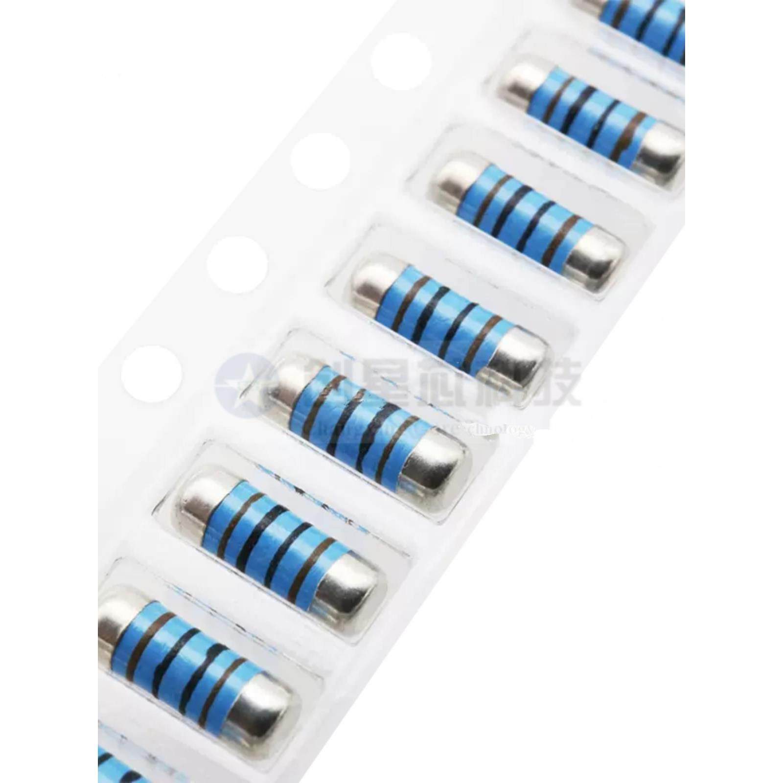 0309圆柱形晶圆电阻10R-91R欧姆1W贴片4彩色环形金属薄膜1% Csr03