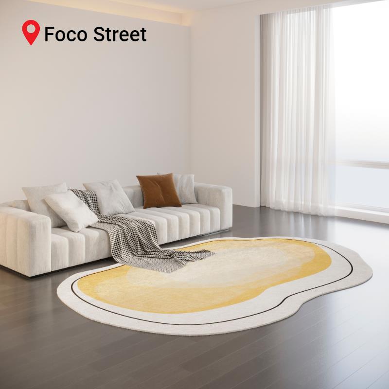 不规则异形客厅地毯轻奢高级日式侘寂风简约卧室家用沙发茶几地垫