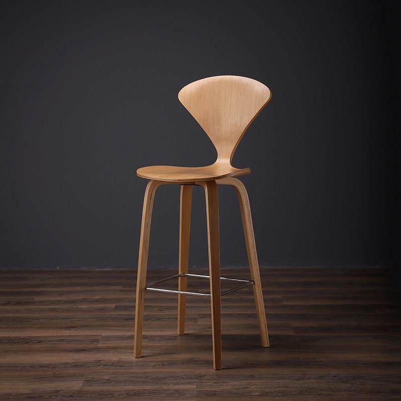 德宜客彻纳酒吧椅设计师实木吧椅家用靠背吧凳咖啡厅前台高脚凳子,住宅家具,家用高脚椅,淘宝优惠券,粉丝福利购,淘宝优惠卷