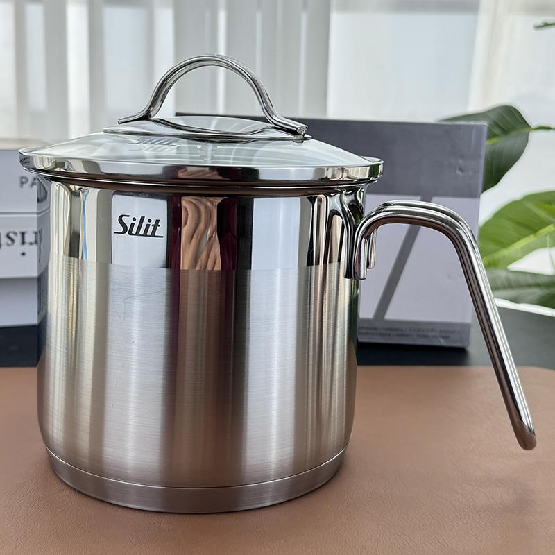 德国WMF福腾宝旗下Silit不锈钢奶锅 汤锅 带玻璃盖导料口 牛奶锅