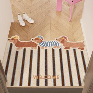 裁剪卡通家用可入户门丝圈地毯垫子地垫可玄关腊肠狗进门擦洗防滑