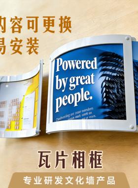 瓦片创意照片墙企业文化墙员工风采案例介绍可更换专利墙产品介绍