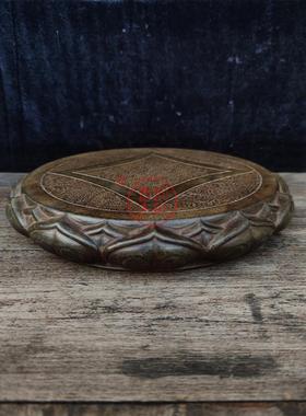 天然青石手工雕刻荷花壶承茶托宝贝底座民俗工艺雅居茶舍实用收藏