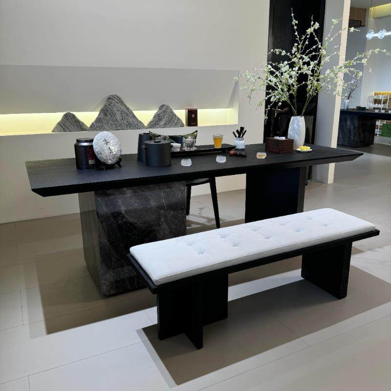 新中式实木茶桌椅组合现代简约轻奢禅意泡茶台办公室家用茶几定制