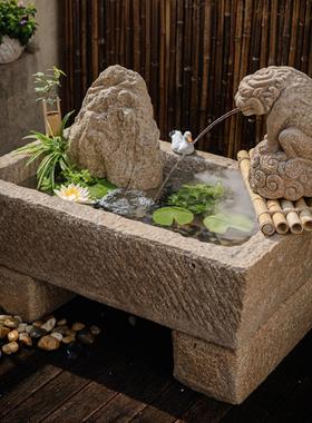掬涵庭院景观假山流水鱼池阳台水系造景喷泉户外花园装饰水池摆件