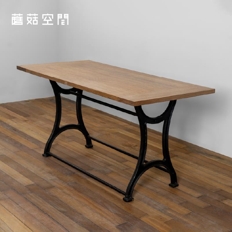 KINOCO｜铁艺腿桌loft工业风书桌餐桌覆古做旧实木古董桌子