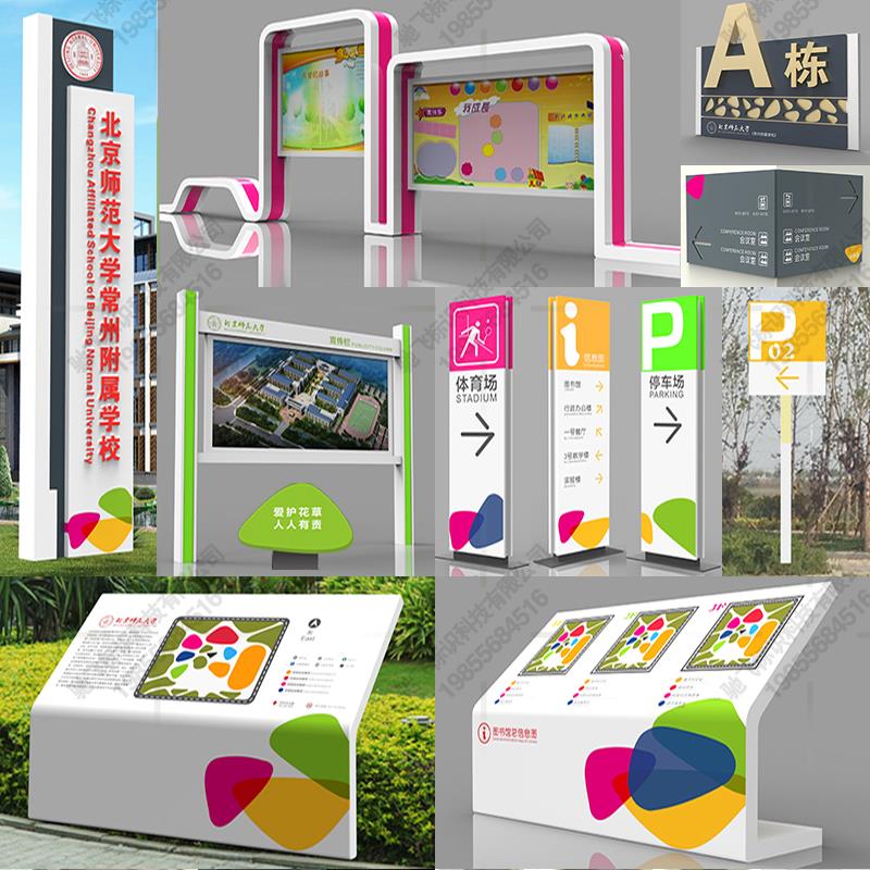 学校指向风景区导视牌公园导览图园区精神堡垒定制户外停车场指示