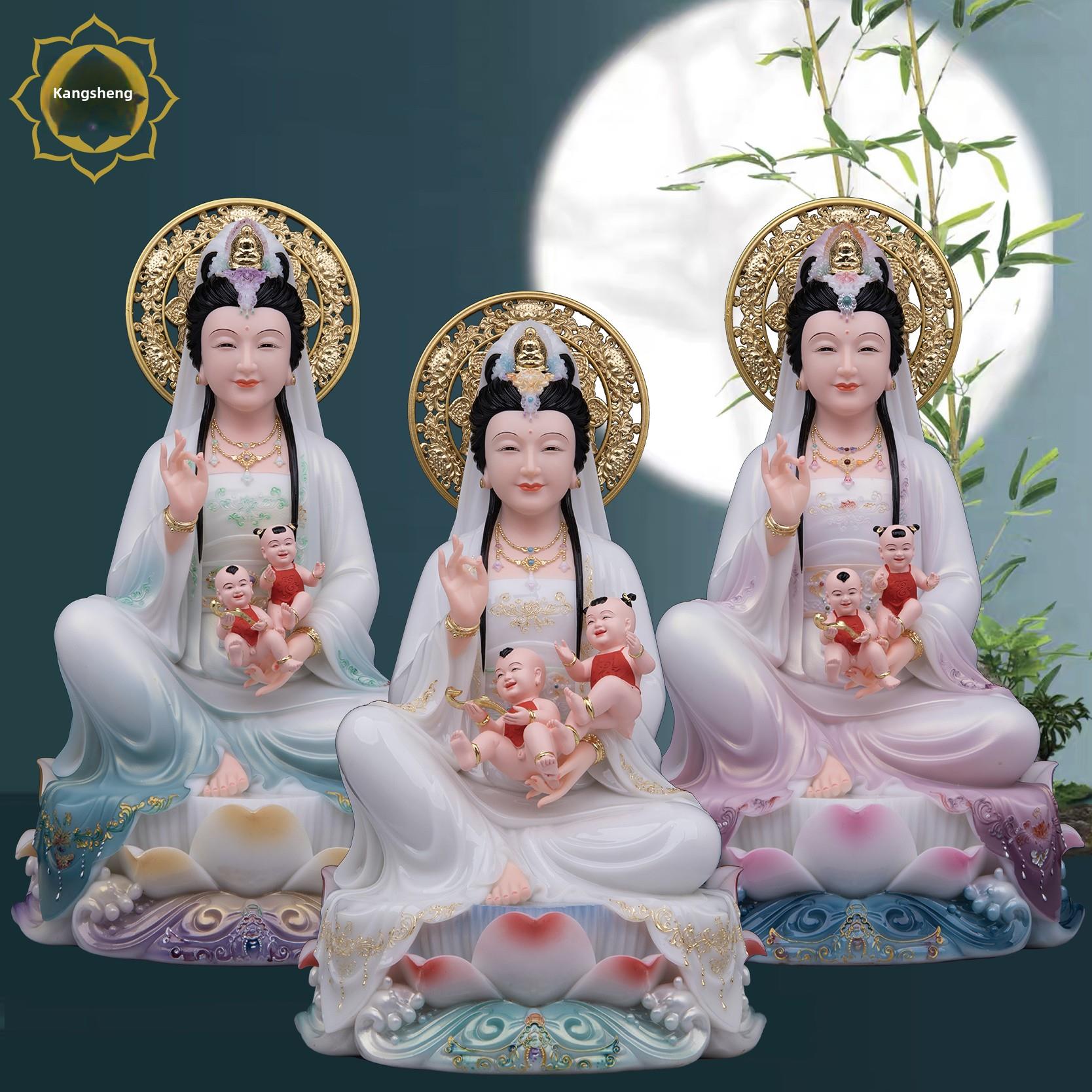 观音菩萨佛像白玉礼品注释后神像双赠观音菩萨家拜饰品