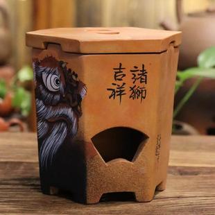 日式 纯手工红泥家用泡茶砂铫炉耐高温功夫茶炉烧水煮茶器小风炉