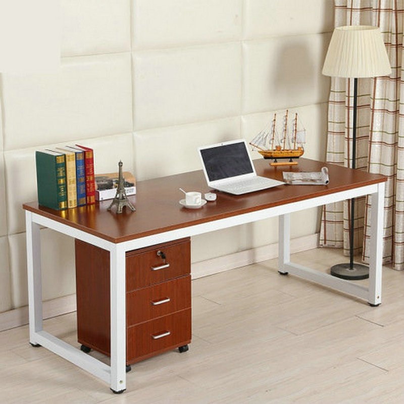 现代单人办公桌家用卧室台式电脑桌椅办公室职员辅导班钢木写字桌