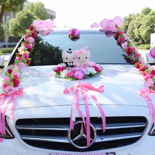 花车拉花布置策划L3P款 2019新款 韩式 婚车装 饰仿真花婚车套装