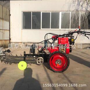 手推链条开沟机手扶小型链条挖沟开槽挖槽机20公分宽1米深挖坑机