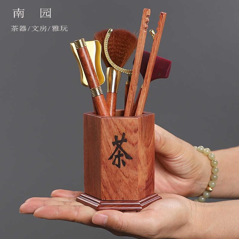 实木茶道六君子红木六件套新款茶夹子茶艺功夫茶具零配件泡茶工具