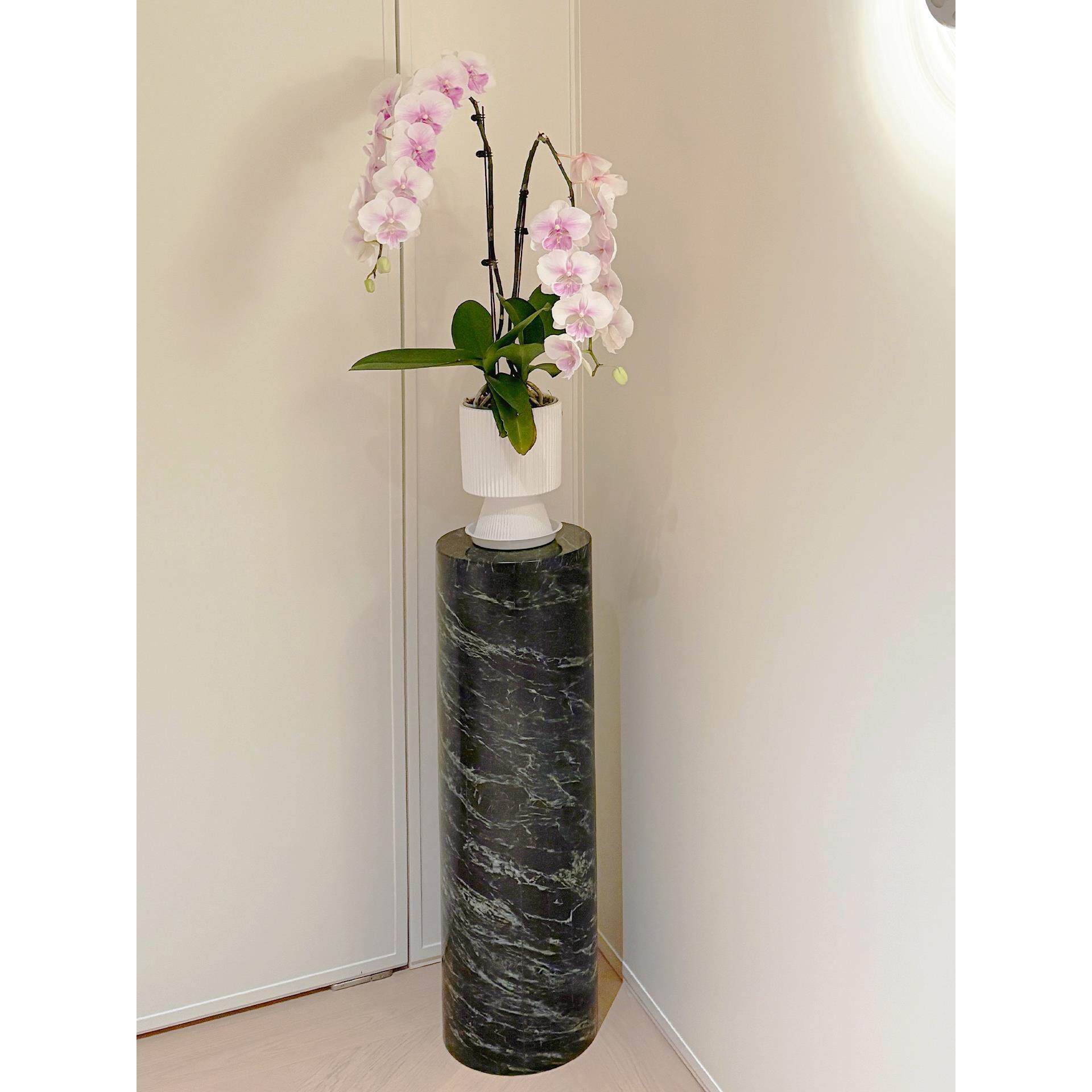 天然大理石圆柱形底座雕塑工艺品展示台现代简约轻奢装饰摆件玄关