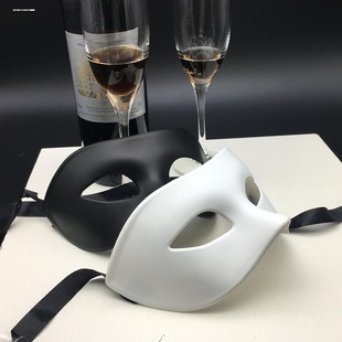 万圣节化妆舞会半脸面具简约个性朋克风男士黑色面罩