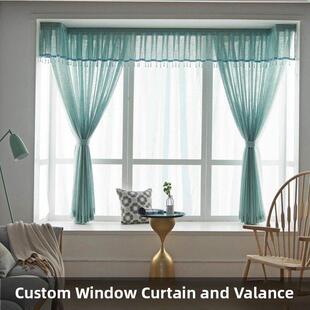 透光不透人纱帘简约白色半遮光窗帘窗纱帘头窗幔头卧室飘窗窗帘