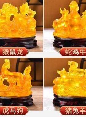 2025年蛇年生肖蛇鸡牛吉祥物三合聚圣贵人摆件十二生肖猪兔羊