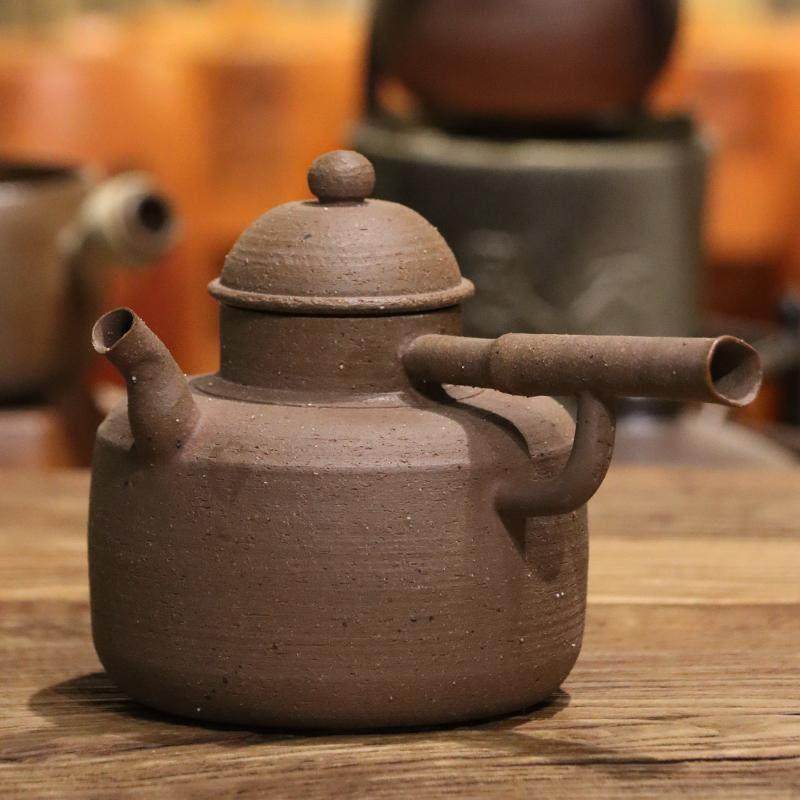 唐羽家用日式侧把煮水壶原矿柴烧砂铫户外露营炭炉覆古烧水泡茶壶,餐饮具,茶壶,淘宝优惠券,粉丝福利购,淘宝优惠卷