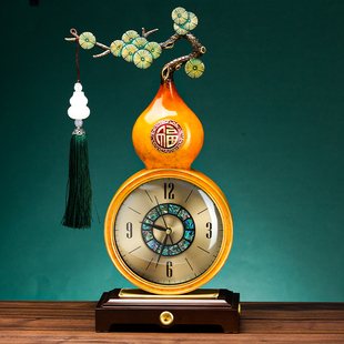 饰摆件 新中式 黄铜座钟客厅家用时尚 摆台式 轻奢钟表客厅桌面时钟装